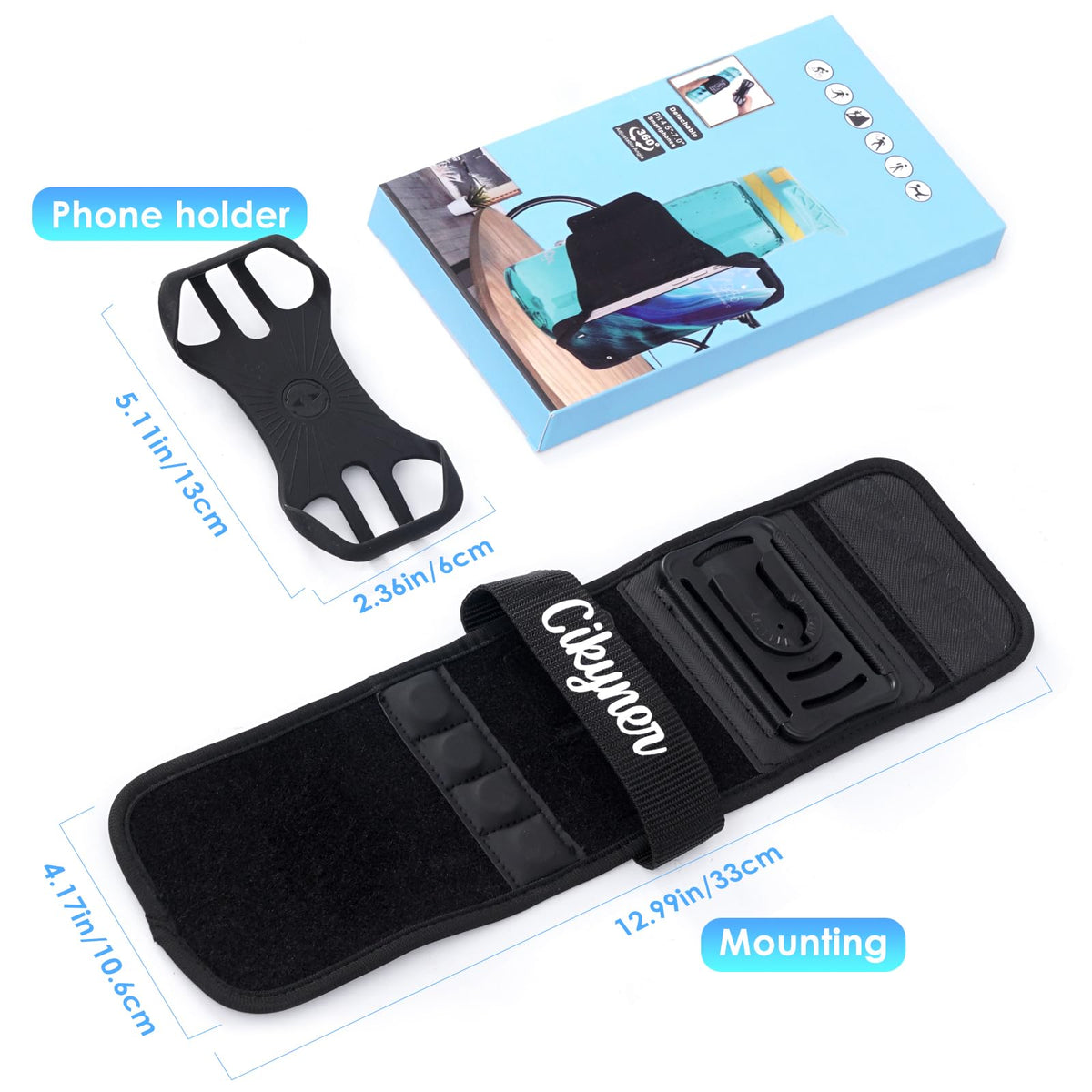 Cikyner Magnetic Water Bottle Holder Strap, with Handle, 360° Rotatable