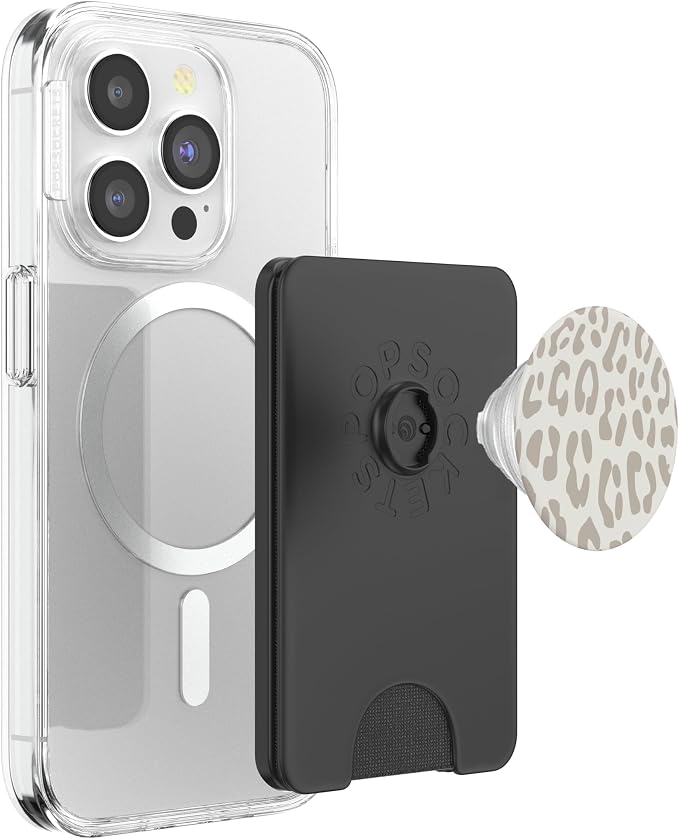 Leopard Print Cream Cheetah Design for Women Boys Girl White PopSockets Adhesive PopGrip