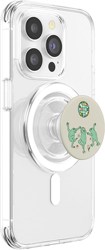 Funny Frog Disco Dance 70s 80s Groovy Hippie Funky Party PopSockets Adhesive PopGrip