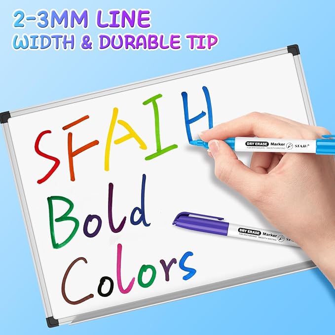 SFAIH Dry Erase Markers Fine Point 12 Colors, 48 Pack (4 Dozen) - Bulk Low Odor Whiteboard Markers for Departments, Training Rooms, Art Class | 5 Sizes: 12/24/48/72/144 Packs