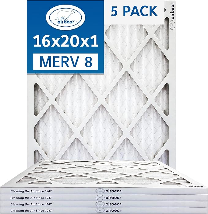 16x20x1 Air Filter MERV 8 TRION Air Bear Pleated HVAC Air Filter Replacement
