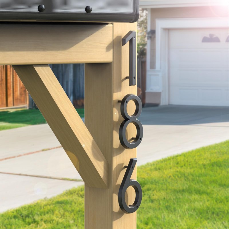 6" Floating House Number for Outside, Metal Modern House Numbers, 3D Modern Mailbox Number, House Address Signs with Nail Kit, Waterproof and Rustproof (1)