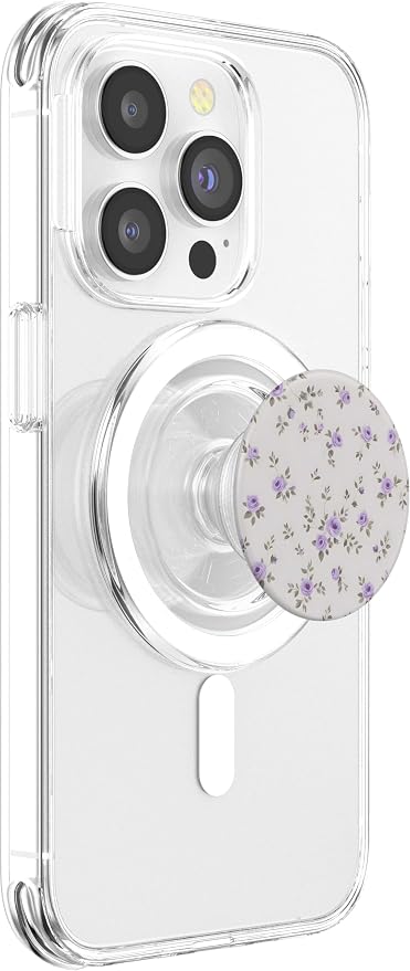 Cute Lavender Rose Pattern Floral PopSockets PopGrip for MagSafe