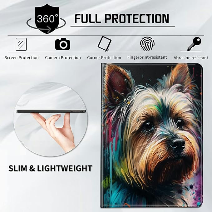Case for Samsung Galaxy Tab A9 Plus 2023/A11 Plus 2025 11 inch Lightweight Protective PU Leather Smart Stand Cover with Auto Wake Sleep Tablet Case Cover - American Flag &amp Fish