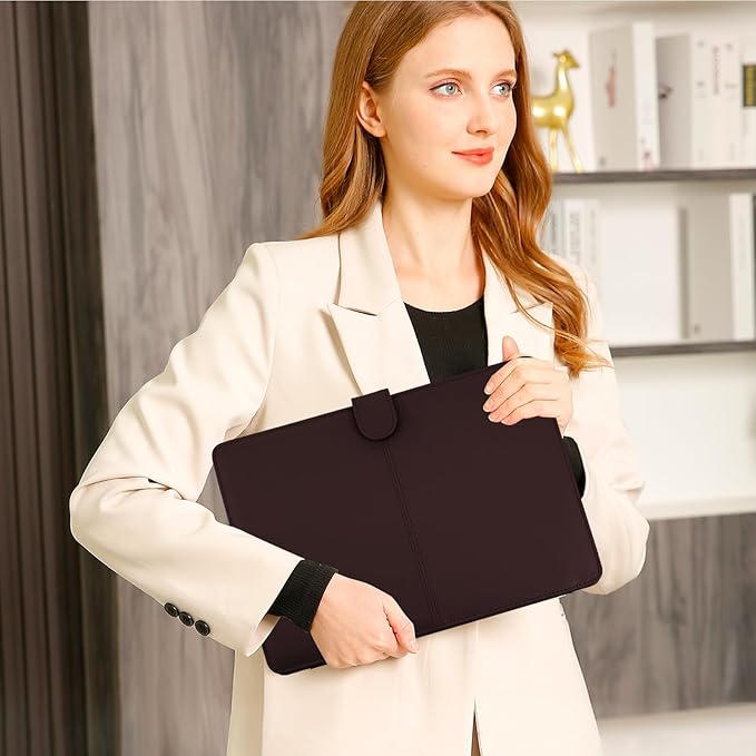 MOSISO Case Compatible with MacBook Air 13.6 inch M4 M3 M2 2025-2022 /Air 13 M1 2022-2018 /Pro 13 inch M2 M1 2025-2016, PU Leather Portfolio Protective Stand Cover, Chestnut Brown
