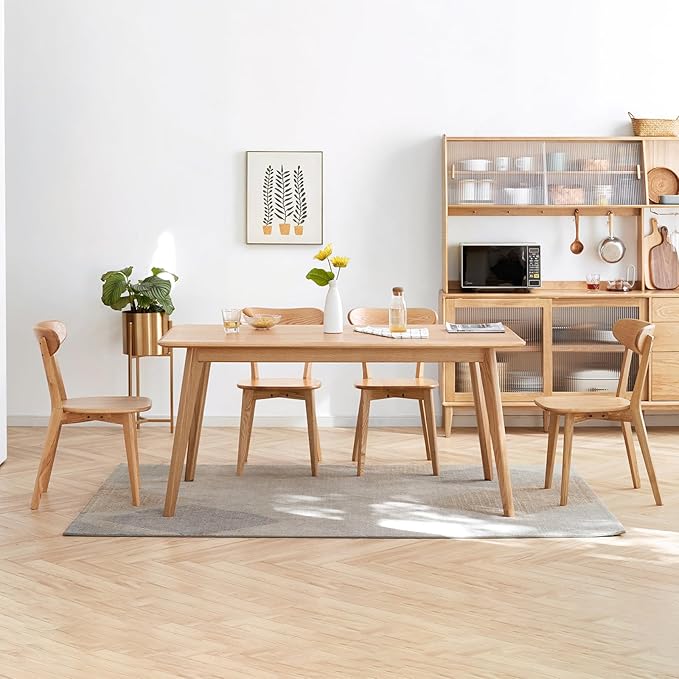Kitchen Chairs Set of 6 - FAS-Grade North American Oak,Solid Wood Dining Chairs Suitable for Restaurants,Kitchens,Offices,Home or Commercial Use,Sturdy 400 lbs Capacity