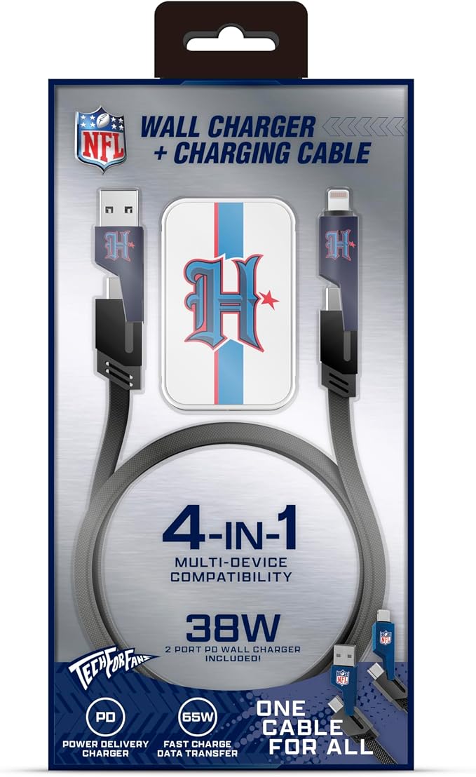 SOAR NFL Slim Wall Charger and 4 In 1 Multi Charging Cable