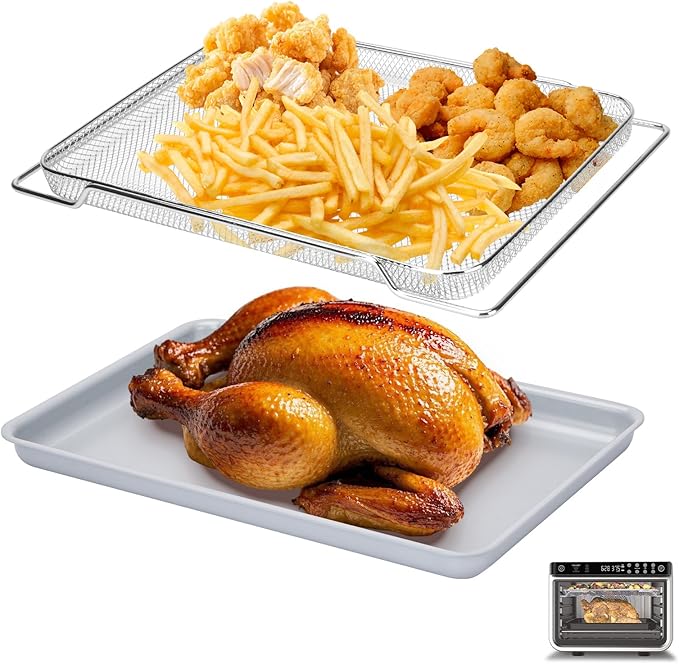 SHIKORI Non-Stick Ceramic Baking Sheet Set of 2 (Baking Sheet & Grill Net)