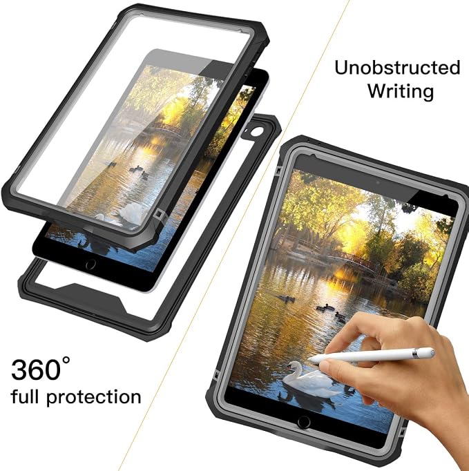 iPad mini 5 Case - Waterproof iPad mini 5/iPad mini 4 Full Body Bumper Case with Built in Screen Protector Drop Proof Anti Scratch Anti Shock Red Case Cover for iPad mini 5th/4th Generation 7.9