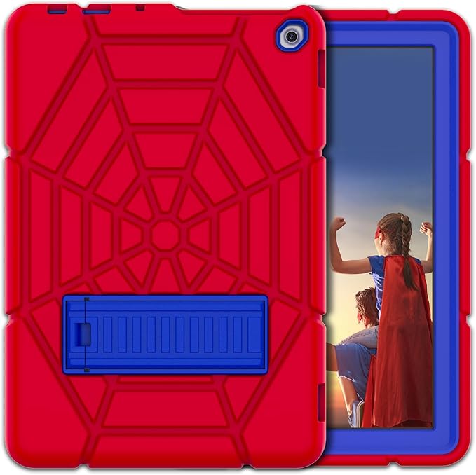 Grifobes (for 13th/11th Generation 2023/2021 Release) Tablet 10/10 Plus Tablet 10 Kids/Kids Pro 3-in-1 Heavy Duty Shockproof Rugged Protective Cover with Stand (Black+Red+Red)