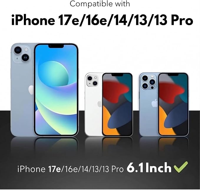 ZAGG Glass Elite Screen Protector for iPhone 17e iPhone 14/16e/13/13 Pro - 5X Stronger Tempered Glass Scratch &amp Smudge-Resistant VisionGuard Blue-Light Protection InvisibleShield Easy to Inst