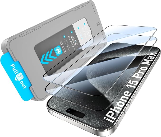 KUZOOM 2Pack Privacy 9H+ Tempered Glass Screen Protector for iPhone 13 | 9H+ Tempered Glass 100% Fingerprint Unlock Automatic Dust Removal Anti-Scratch Protection
