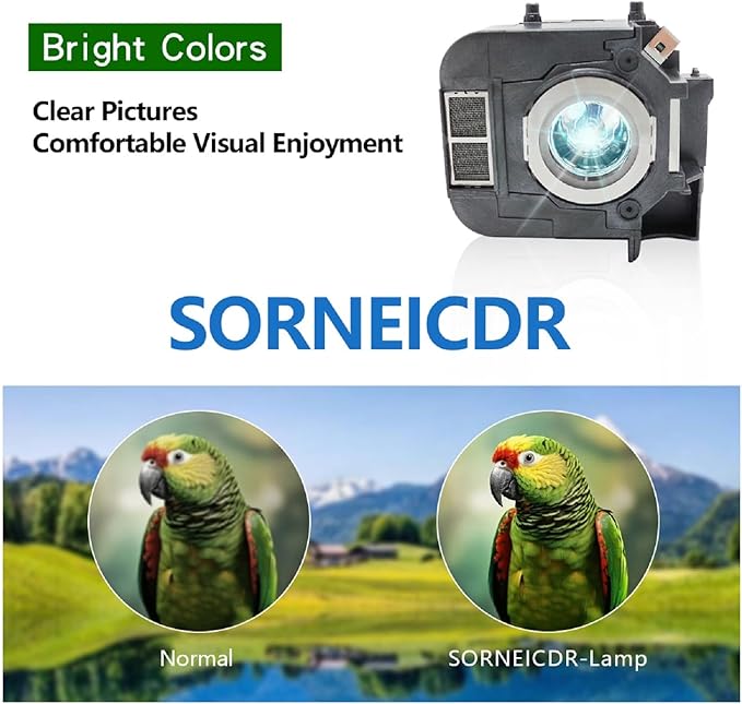 SORNEICDR ELP LP50 Replacement Projector Lamp Bulb Compatible with Epson EB-824 EB-825 EB-826W EB-84 EB-84e EB-84he EB-85 EMP-825 EMP-84he PowerLite 826 EB-84H EB-84EDU,with Housing