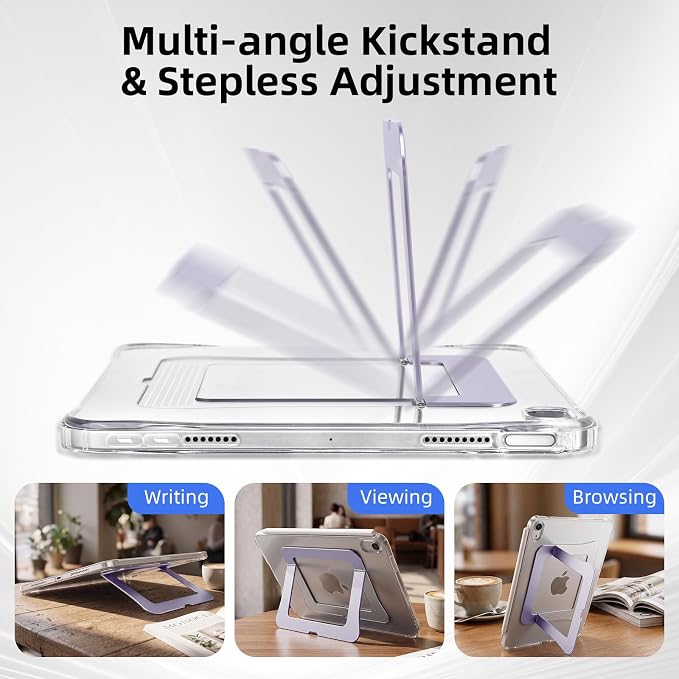 Kickstand Case for iPad mini 7 A17 Pro Slim Protective Clear Cover for iPad mini 7th/6th Generation 8.3 Inch 2024/2021 Sturdy Adjustable Multi-Angle Stand Blue