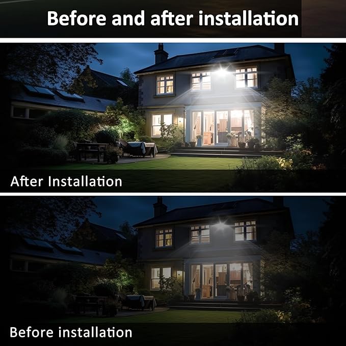 100W Flood Lights Outdoor,9000LM Bright Work Light Plug in,6500K Daylight White LED Flood Light Outdoor, IP66 Waterproof Exterior Floodlight for Yard Garage Stadium 2 Pack