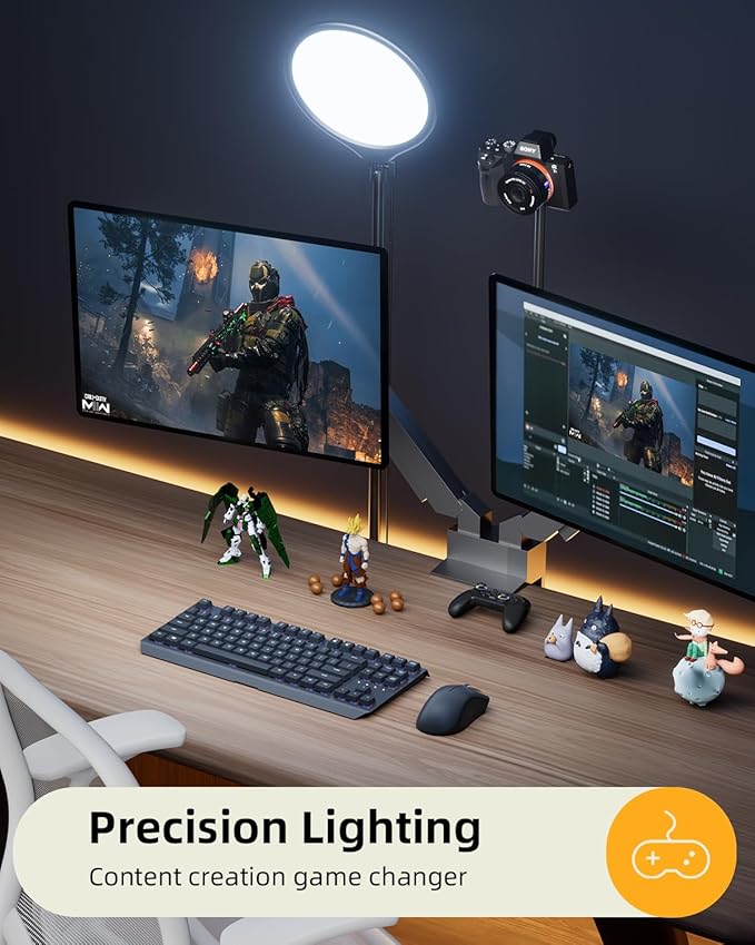 10.5" Ring Light with Stand and Phone Holder - 69" Tripod for iPhone with Light, Professional Led Ringlight for Video Recording/Make up/Streaming, Full Screen Light Ring for YouTube, Tiktok (Black)