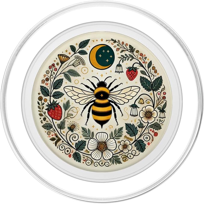 Botanical Bee and Strawberry PopSockets PopWallet for MagSafe