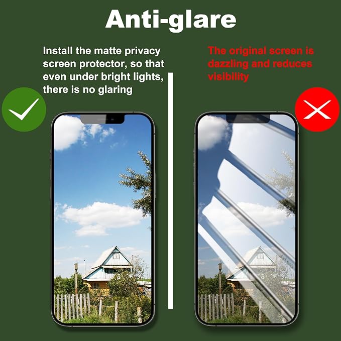 [2-Pack Matte Tempered Glass Screen Protector for iPhone 15 Pro Max Anti-Fingerprint &amp Oil Resistant Smooth as Silk 9H Hardness Bubble-Free Case Friendly 6.7-Inch