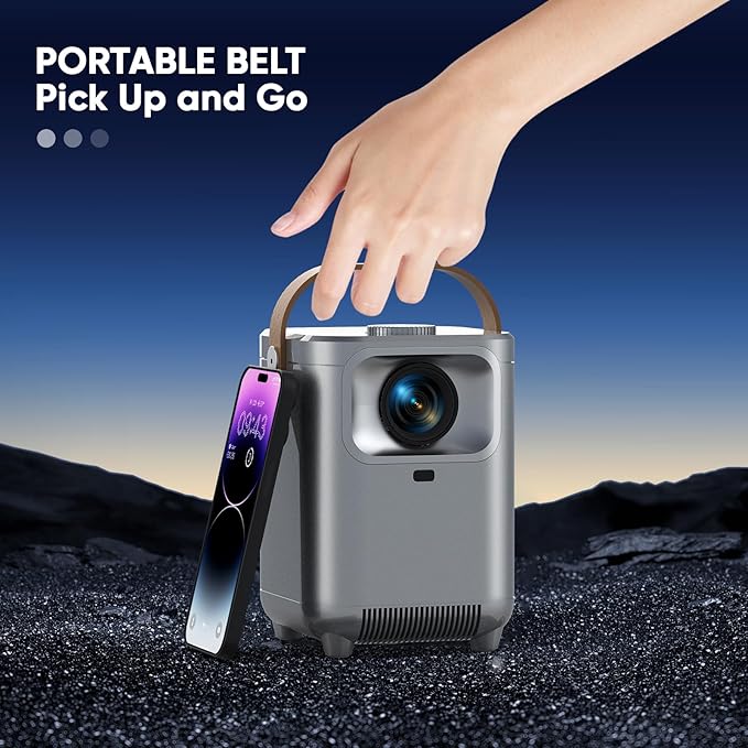 【Electric Focus & Auto Keystone】TMY Portable Projector with WiFi and Bluetooth, 1080P Projector with Zoom, Movie Projector for Phone/Laptop/TV Stick/HDMI/USB, Mini Projector for Bedroom or Outdoor