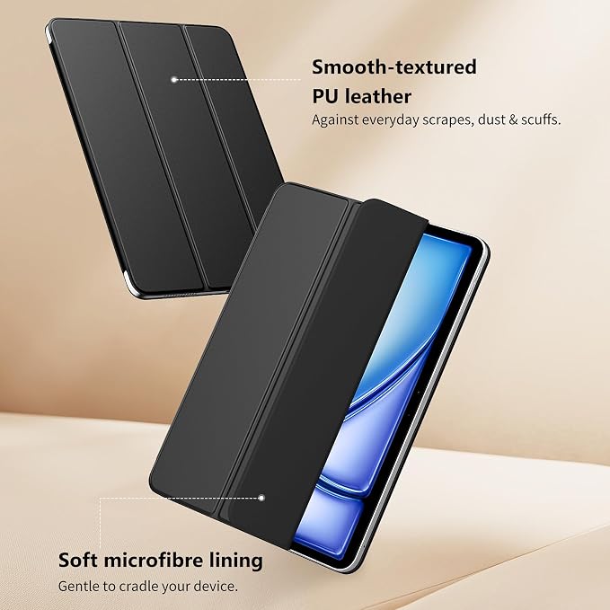 TiMOVO Magnetic Case for iPad Air 11 M4/M3/M2 Air 5th/4th Gen Black | Smart Folio Magnetic Slim Trifold Stand Protective Cover Auto Wake/Sleep