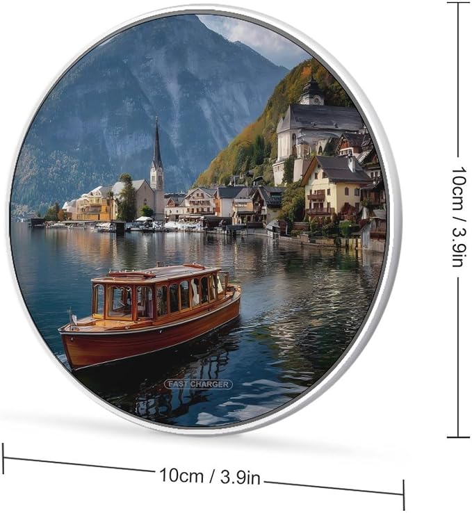 Hallstatt Mountain Village Lake Wireless Charger Portable Charging Pad | LightweightAll Smartphone
