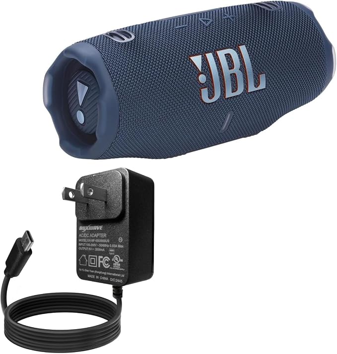 BoxWave Charger Compatible with JBL Charge 6 - Wall Charger Direct (15W) Rapid Charge Your Device with Built-in 3ft Cable