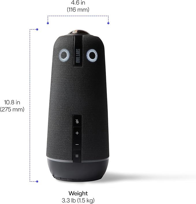 Meeting Owl 4+ 360-Degree, 4K Smart Video Conference Camera, Microphone, and Speaker (Automatic Focus, Zooming, Noise Equalizing, Certified for Microsoft Teams)