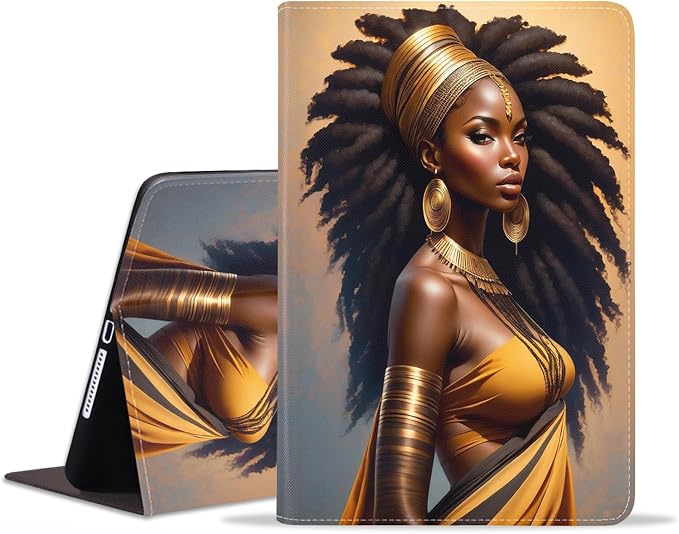 Case for iPad (A16) 11th Generation 11 Inch 2025/ iPad 10th Generation 10.9 Inch 2022 Slim PU Leather Cover Adjustable Stand with Auto Wake/Sleep Case African Women