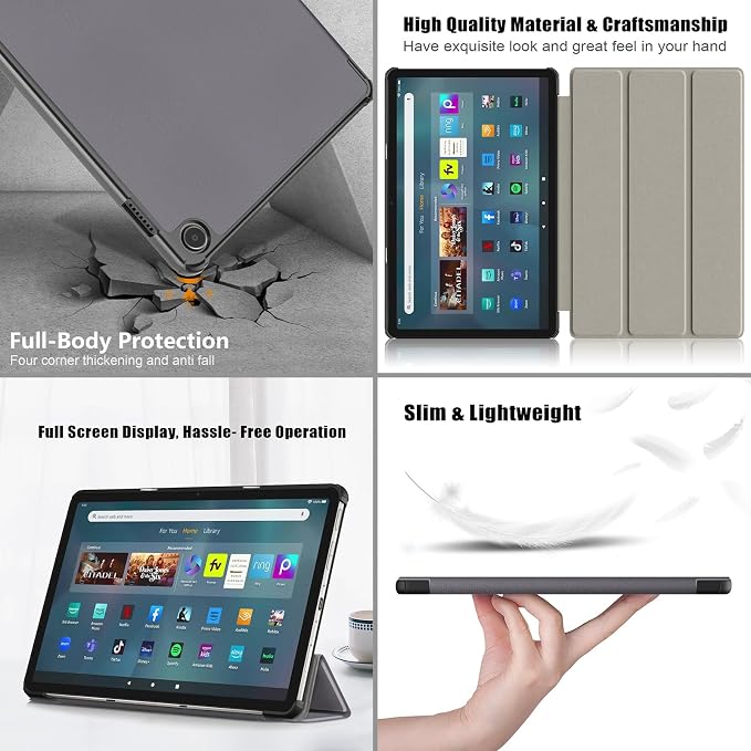 Slim Case for Amazon Fire Max 11 Tablet (13th Generation 2023 Release) Trifold Lightweight Hard Shell PU Leather Stand Folio Protective Cover with Auto Wake/Sleep Colored Graffiti Doodle