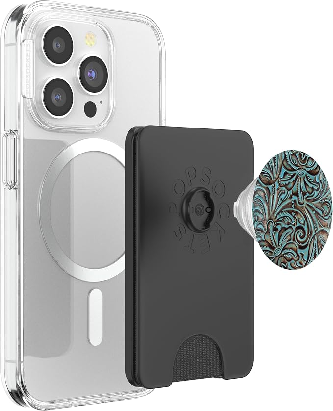 Western Turquoise Tooled Print PopSockets Adhesive PopGrip
