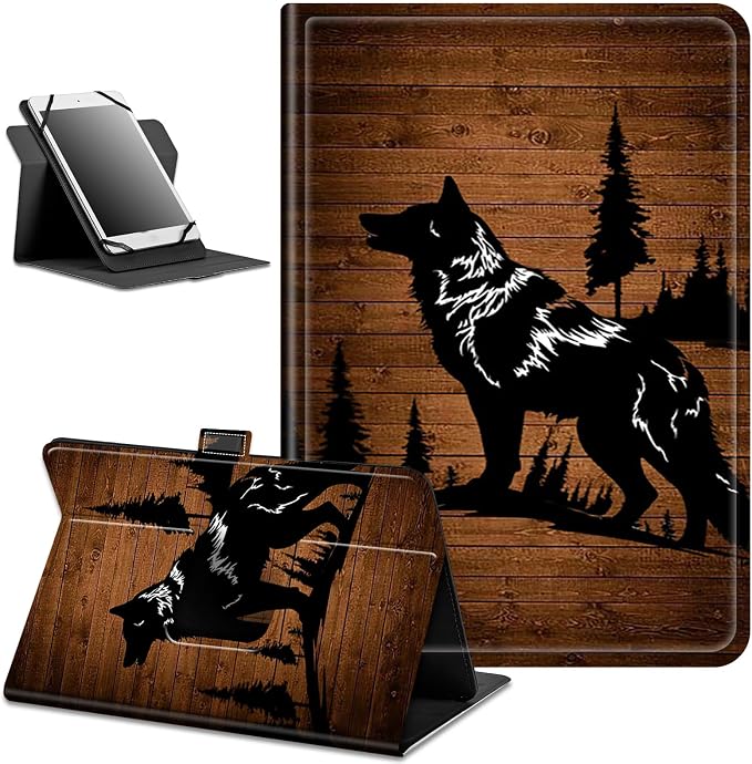 for Google Pixel Tablet Case 2023 Universal Tablet CaseSlim PU Leather Multi-Angle Viewing Cover with 360 Degree Rotatable Kickstand forPixel Tablet 2023 11-inchBlue Wolf