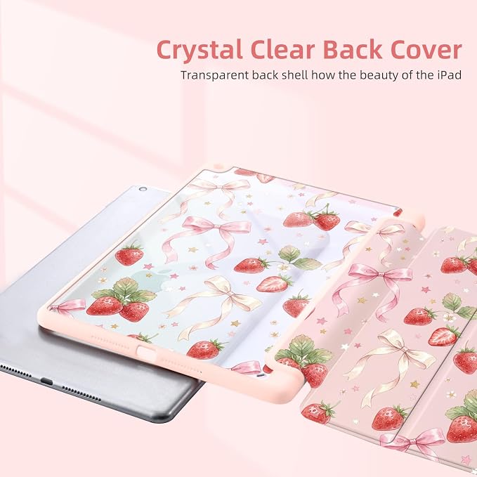 Joyland Leopard Print for iPad 10th Generation Case 10.9 inch 2022/iPad (A16) 11th Gen 11 2025Built-in Pencil Holder with Shockproof Cover Clear Transparent Back Shell Auto Wake/SleepBlack
