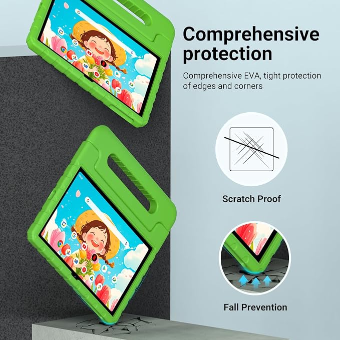 Kids Case for Onn 10.1 Tablet 2024 Gen 4(Model:100135925) ShockproofBlack | Lightweight EVA Foam Foldable Handle Stand Precise Cutouts Kid-Friendly For Daily Use