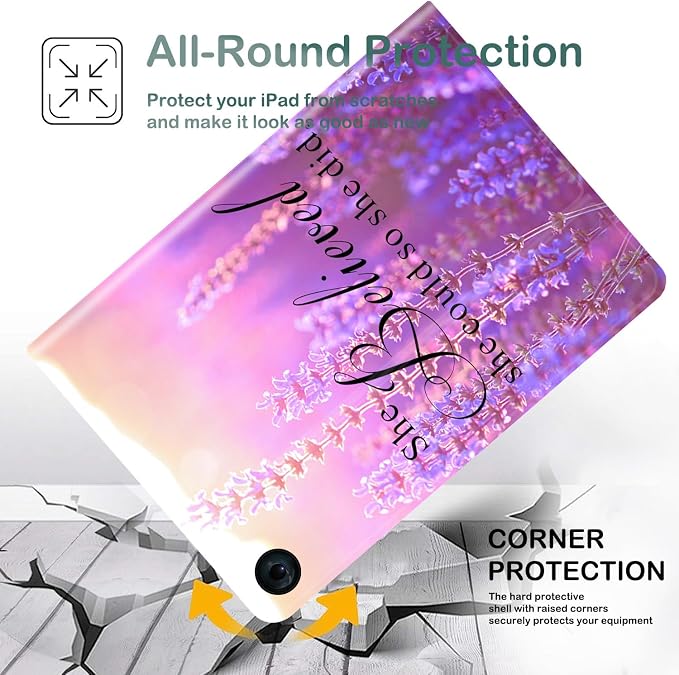 Case for iPad 10.2-inch (2021/2020/2019)/ iPad Air 10.5 2019 / iPad Pro 10.5 Multi-Angle Bracket with Automatic Sleep/Wake Protection Case - Babe We Got This