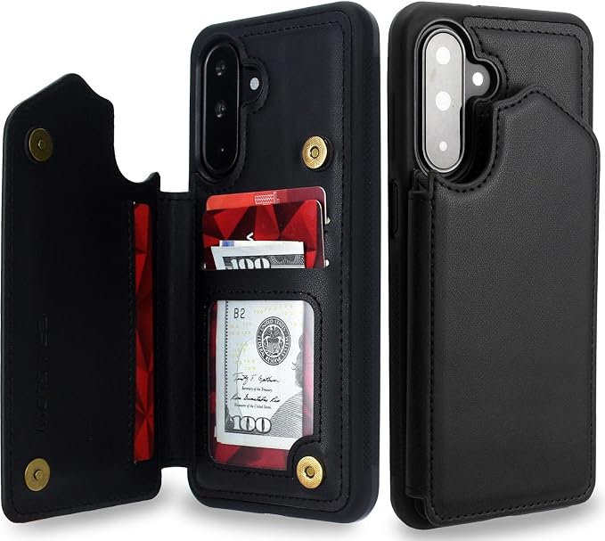 Wallet Case for Samsung Galaxy A17 5G 2025 RFID Blocking Card Holders| Kickstand | Shockproof TPU Shell | PU Leather | Magnetic Closure | Protective Flip Folio Cover | Black