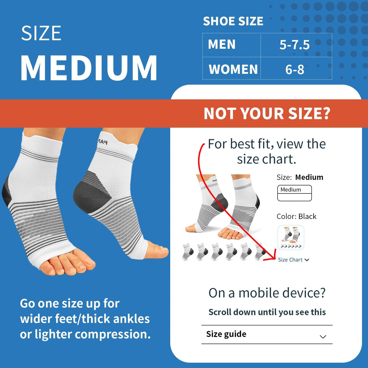 PAPLUS 6 Pairs Compression Socks with Arch Support for Plantar Fasciitis