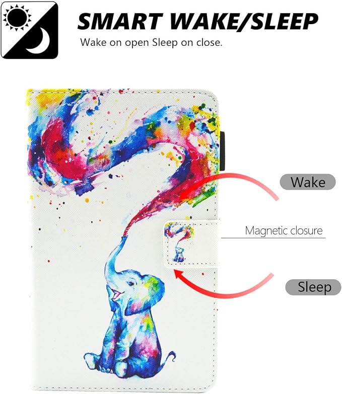 Case for Kindle Fire 7 TabletDteck Full Protective Flip Adjustable Stand Auto Wake/Sleep Smart Cover with Pencil Holder for Kindle Fire 7 Tablet 9th/7th/5th Generation 2019/2017/2015 ReleaseKing Dog