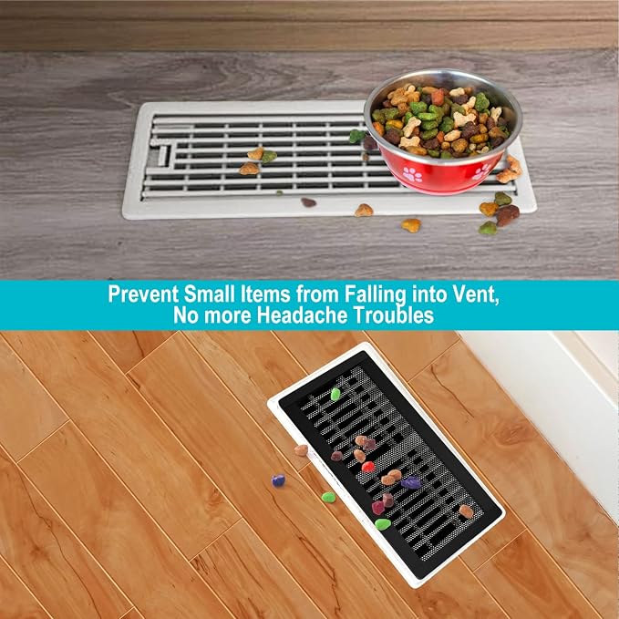 Magnetic Floor Register Vent Covers, 6 x 10 Inch Air Vent Filter Mesh, Sticky