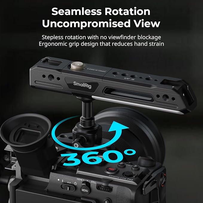 SMALLRIG Cage Kit for Sony FX2, with V-Mount Plate, Top Handle, HDMI Clamp, and Wrist Strap, Built-in Multiple Expansion Interfaces, Advanced Rig for Sony FX2-5590