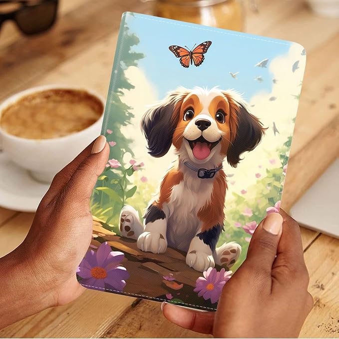 Case for Samsung Galaxy Tab A 8.0 2019 (SM-T290/T295/T297) Slim Lightweight PU Leather Stand Cover with Auto Wake/Sleep for Galaxy Tab A 8.0 Inch Abstract Watercolor Art Dogs