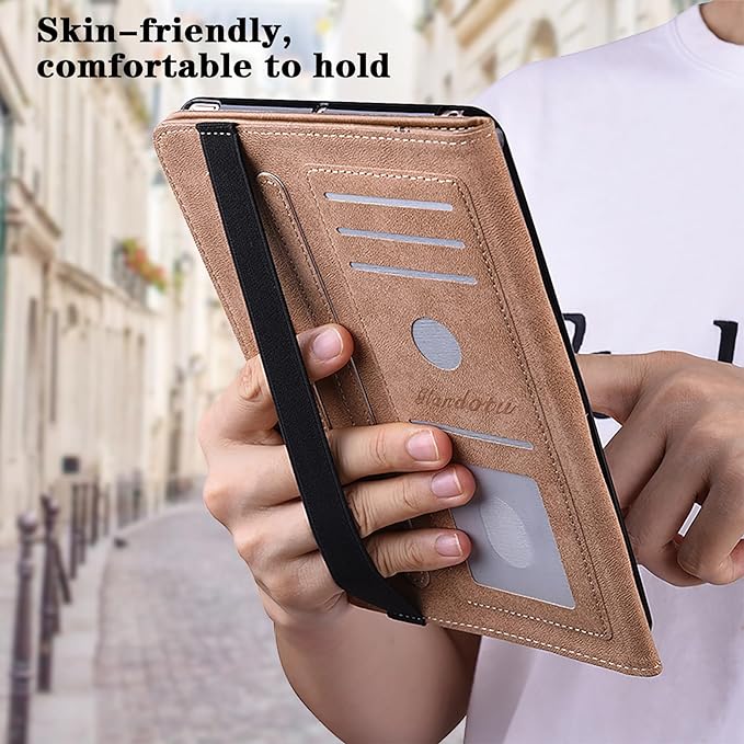 Case for Amazon Fire HD 10 and 10 Plus Tablet (13th/11th Generation 2023/2021 Release)PU Leather Slim Fit Folding Stand Cover - Brown Owl