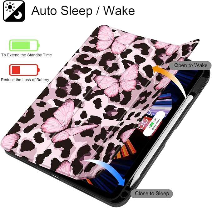 Mektron Case for 2026 iPad Air 11 inch M4 8th (M3 2025 7th /M2 2024 6th) Compatible with iPad Air 10.9 (2022 5th Gen /2020 4th Gen) Shockproof Clear Shell Blue Bows &amp Flowers