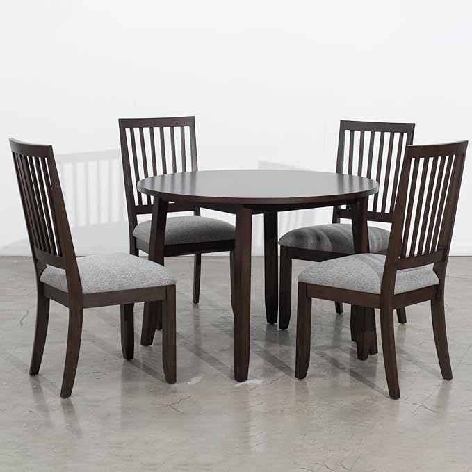HOMEFLEX Modern Dining Chairs Kitchen Dining Room Chairs, Set of 2, Modern Armless Chairs with Upholstered Panned Cushion Seat, Upholstered Solid Wood Kitchen Side Chairs for Living Room