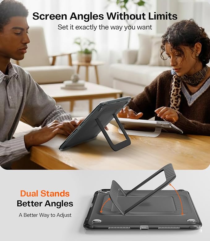 TORRAS Ostand K3 Neo for iPad Air 11 Inch Case (M4 2026 M3 2025 M2 2024) Viewing Angles AdjustableUltra Stable Stand Shockproof Protective Slim Kickstand Case with Pencil Holder Glacier Sprint