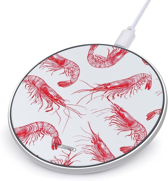 Lobster Shrimp Print Wireless Charger Portable Charging Pad | LightweightAll Smartphone