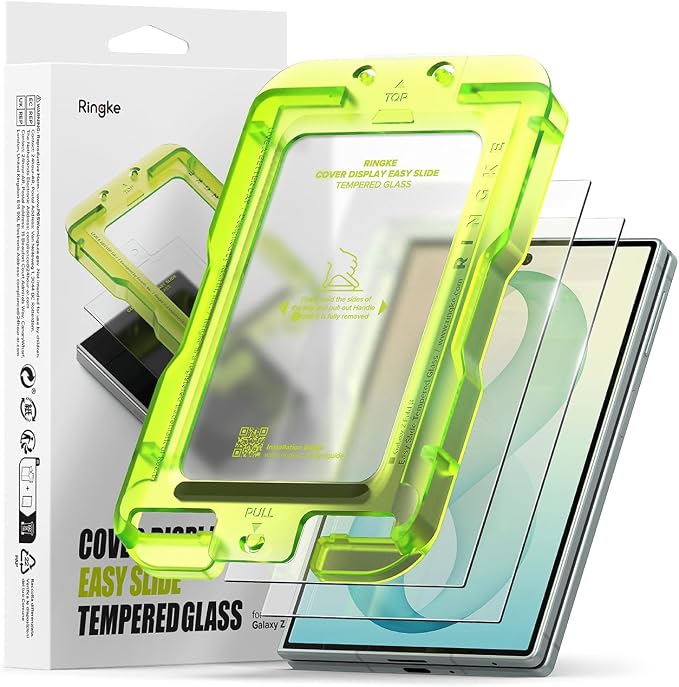 Ringke for Samsung Galaxy A35 5G Screen Protector [Easy Slide 2 Pack] | Easy Installation with Alignment Tool Case Friendly Premium 9H Hardness Tempered Glass