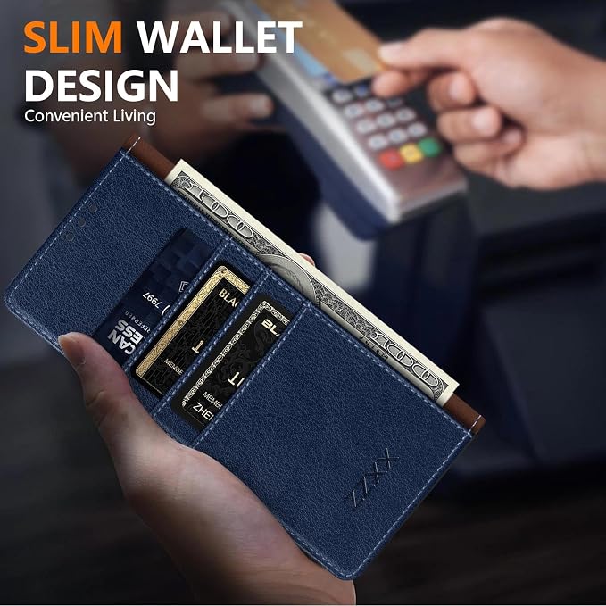 ZZXX for Samsung Galaxy S25 Wallet Case with [RFID Blocking] Card Slot Stand Strong Magnetic Leather Flip Fold Protective Phone Case for Samsung Galaxy S25 Case Wallet(Black-6.2 inch)