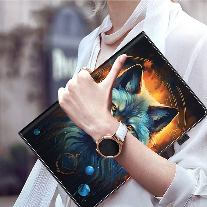 Case for All-New Amazon Fire HD 10 and 10 Plus Tablet (13th/11th Generation 2023/2021 Release) 10.1 - Slim Fit Standing Cover with Auto Sleep/Wake，Wolf