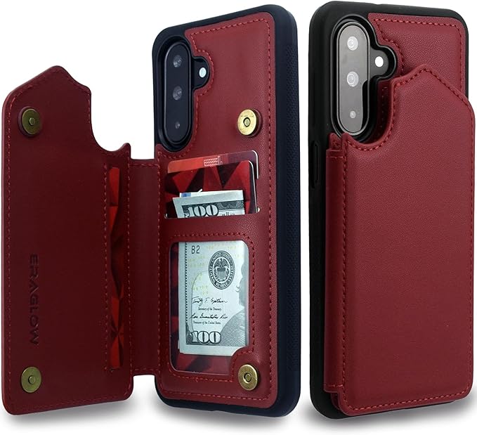 Wallet Case for Samsung Galaxy A17 5G 2025 RFID Blocking Card Holders| Kickstand | Shockproof TPU Shell | PU Leather | Magnetic Closure | Protective Flip Folio Cover | Black