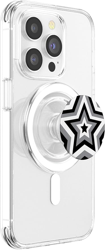 Aesthetic Star in Black and White PopSockets Adhesive PopGrip